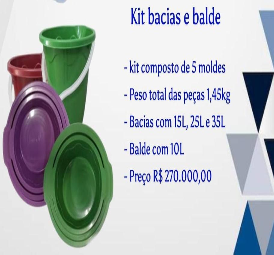 Moldes para bacias e baldes